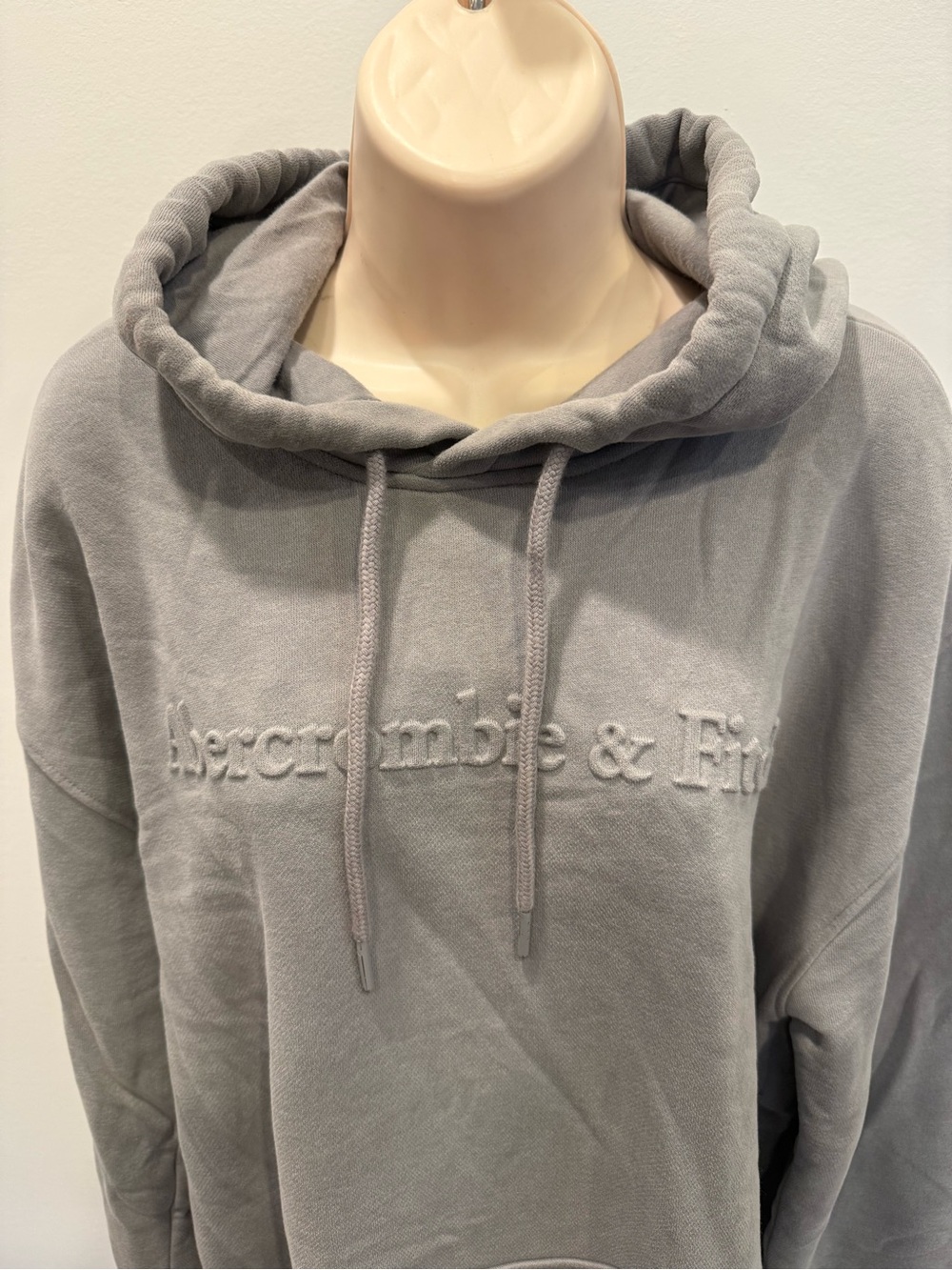 Abercrombie & Fitch Gray Hoodie Men Fleece Sweatshirt Size L
